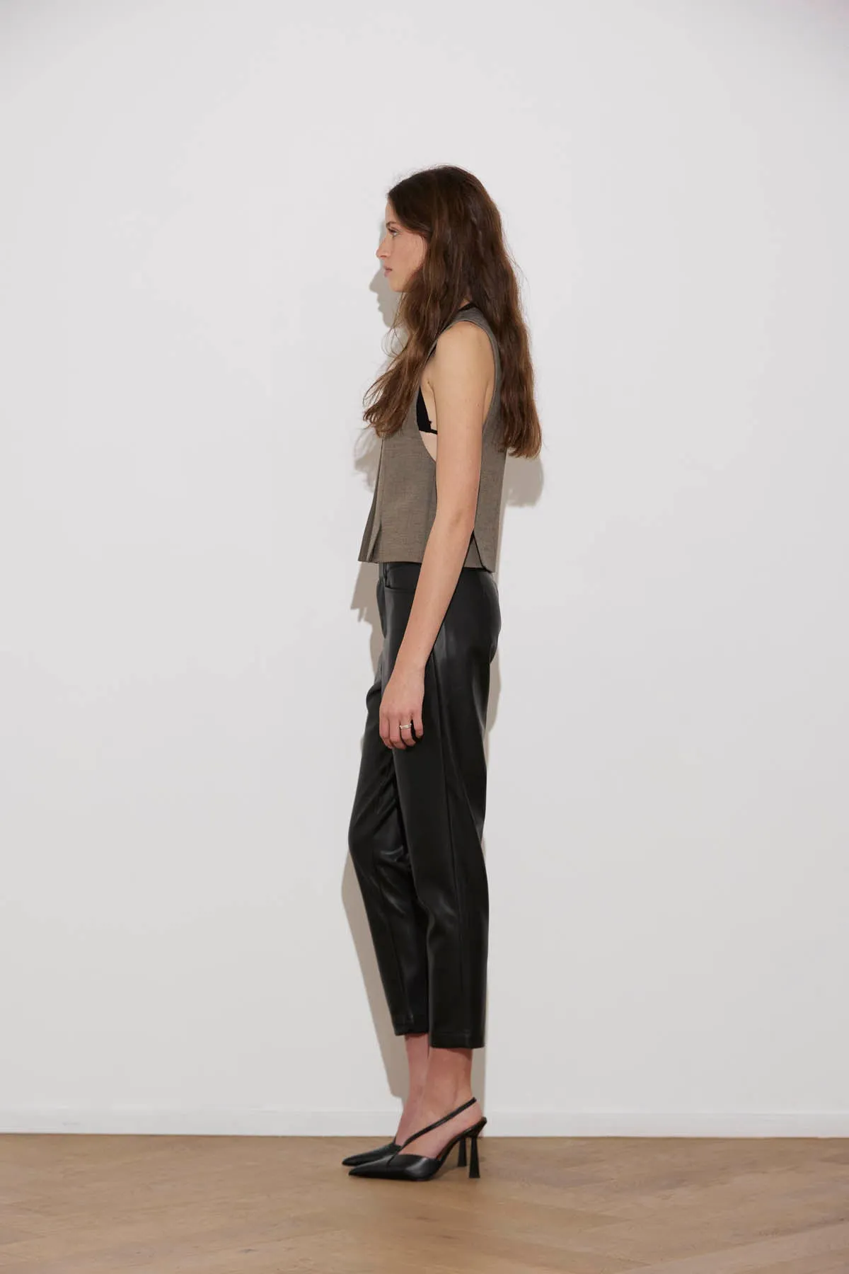 VEGAN LEATHER TUX PANT