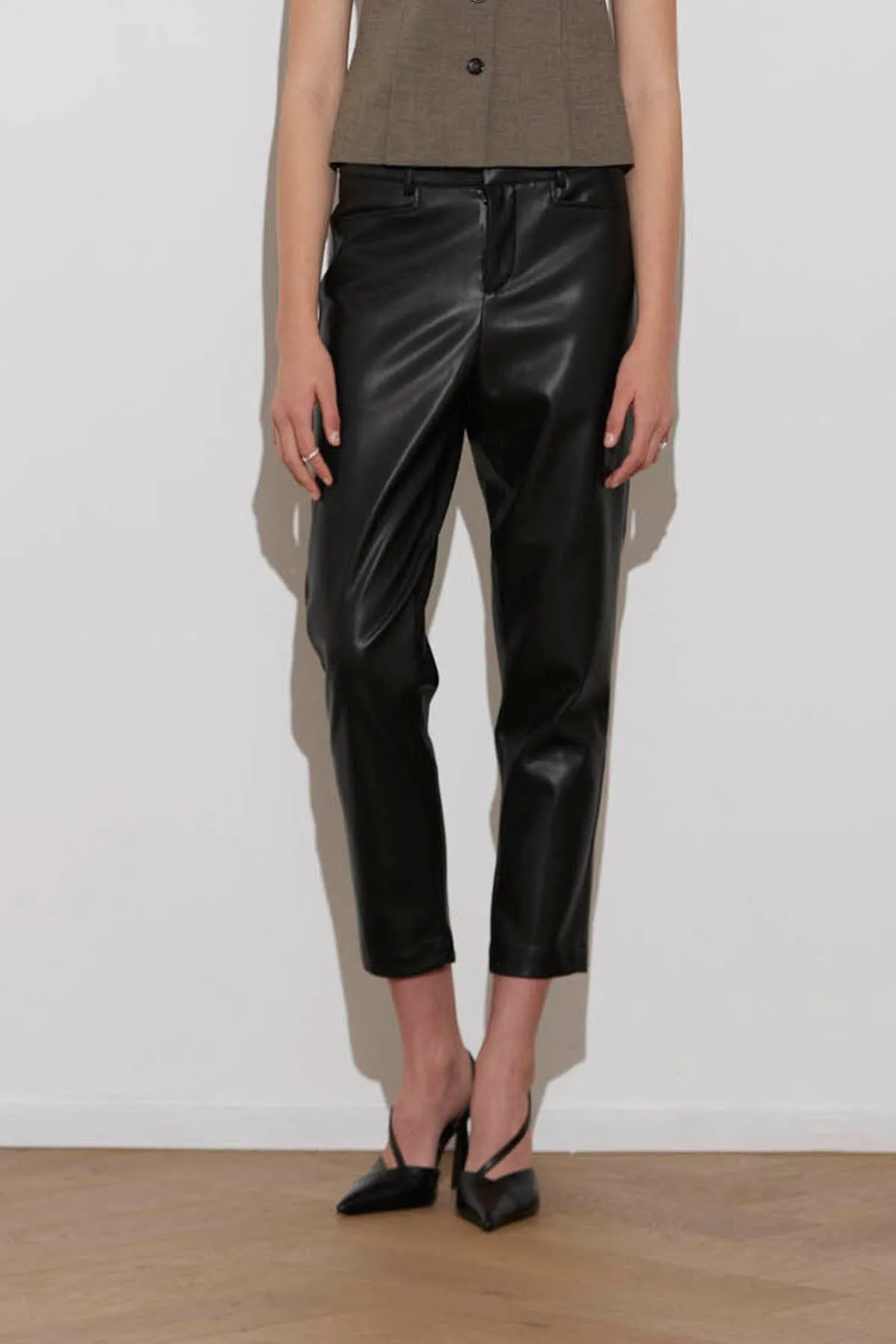 VEGAN LEATHER TUX PANT