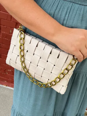 Vegan Leather Woven Crossbody