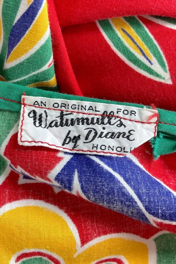 Vintage 1940s Watumull's Hawaiian Dress