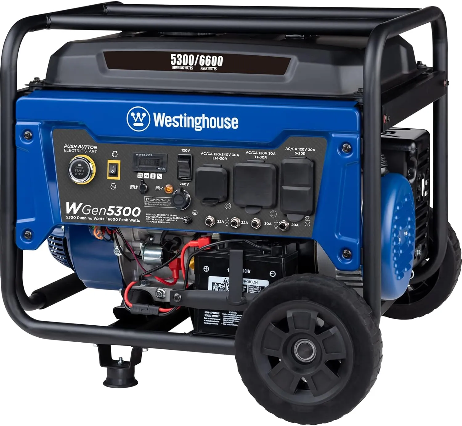 Westinghouse WGen5300 Generator 5300W/6600W 30 Amp Remote Start Gas New