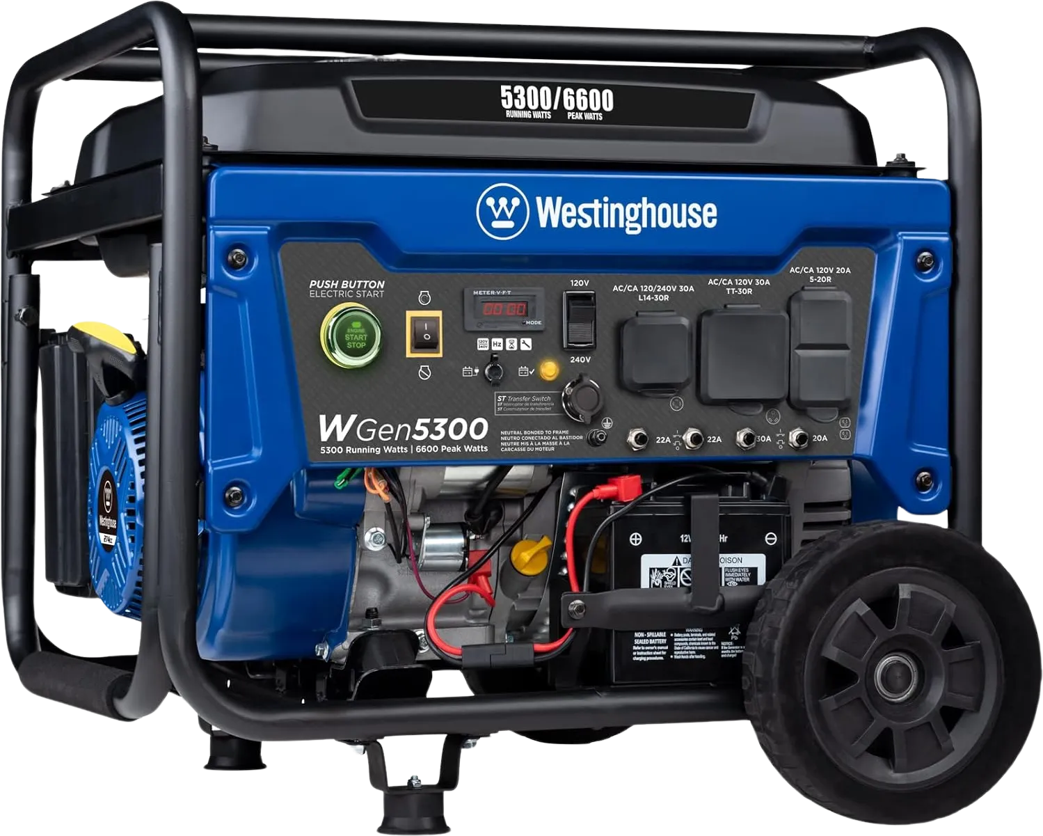 Westinghouse WGen5300 Generator 5300W/6600W 30 Amp Remote Start Gas New