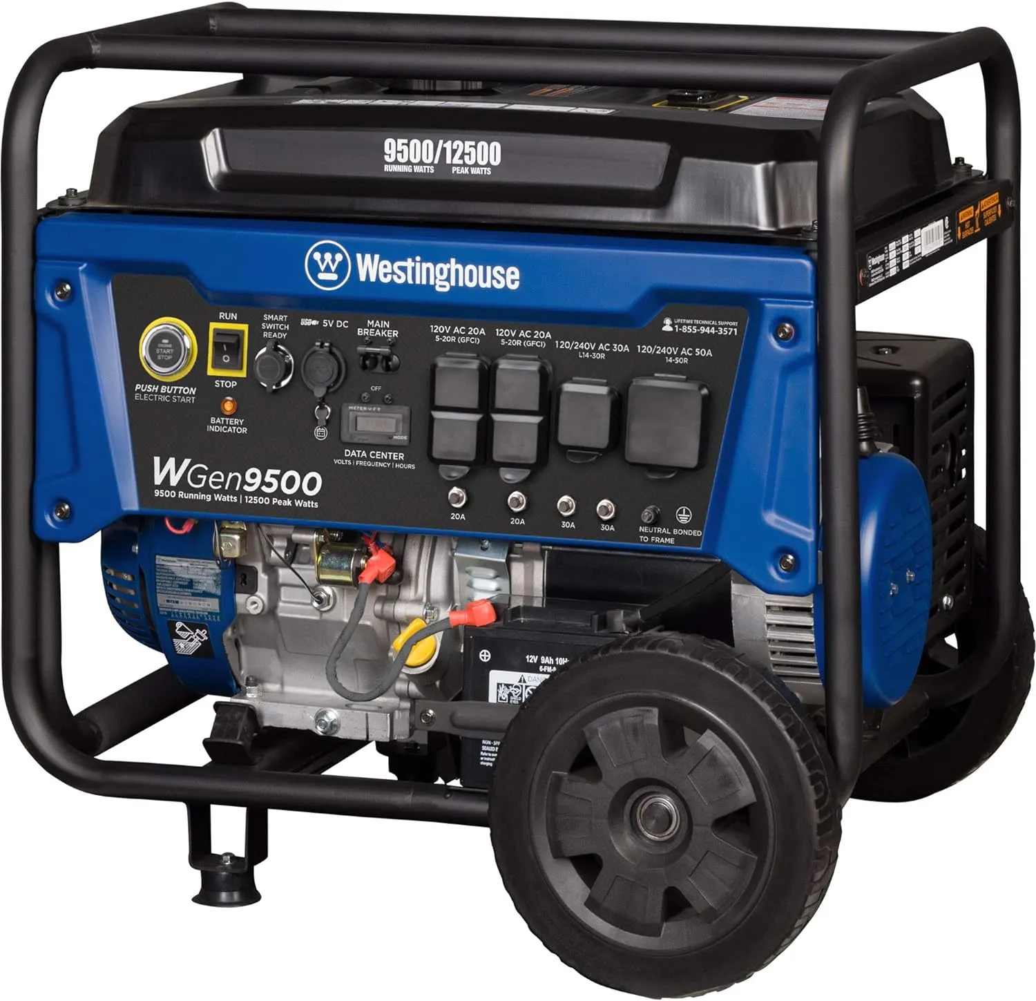 Westinghouse WGen9500 Generator 9500W/12500W 50 Amp Remote Start Gas New