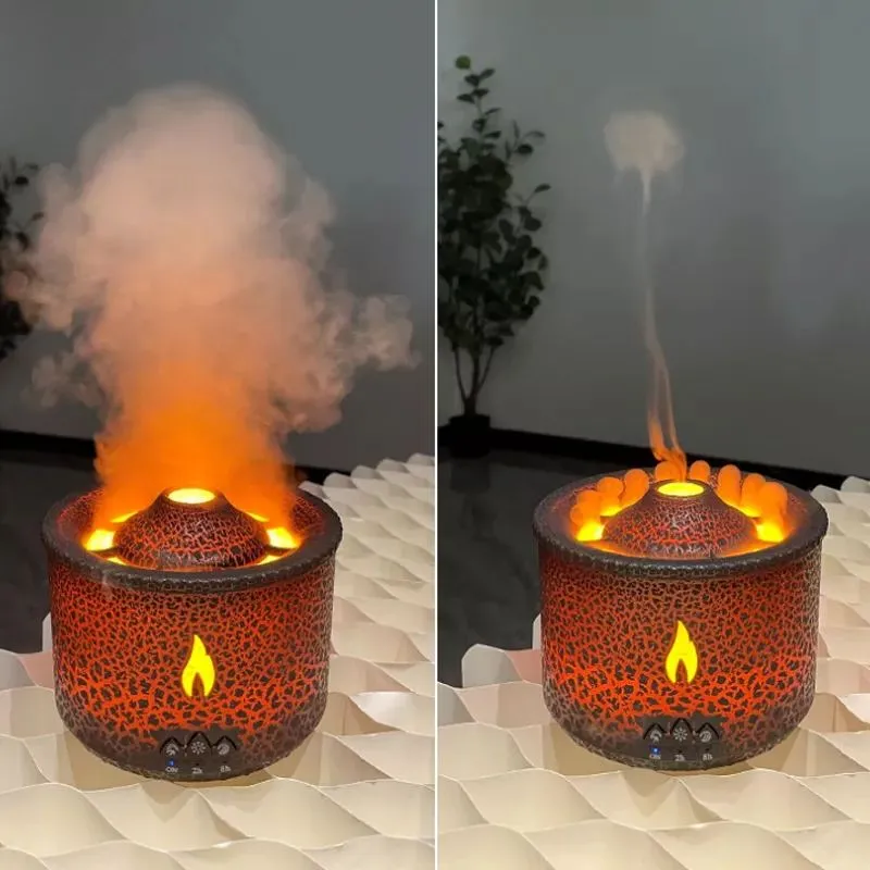 Wholesale Jellyfish Fire Volcano Humidifier Air Diffuser Wholesale Portable Flame Oil Essential Aroma Mini Volcanic Diffuser