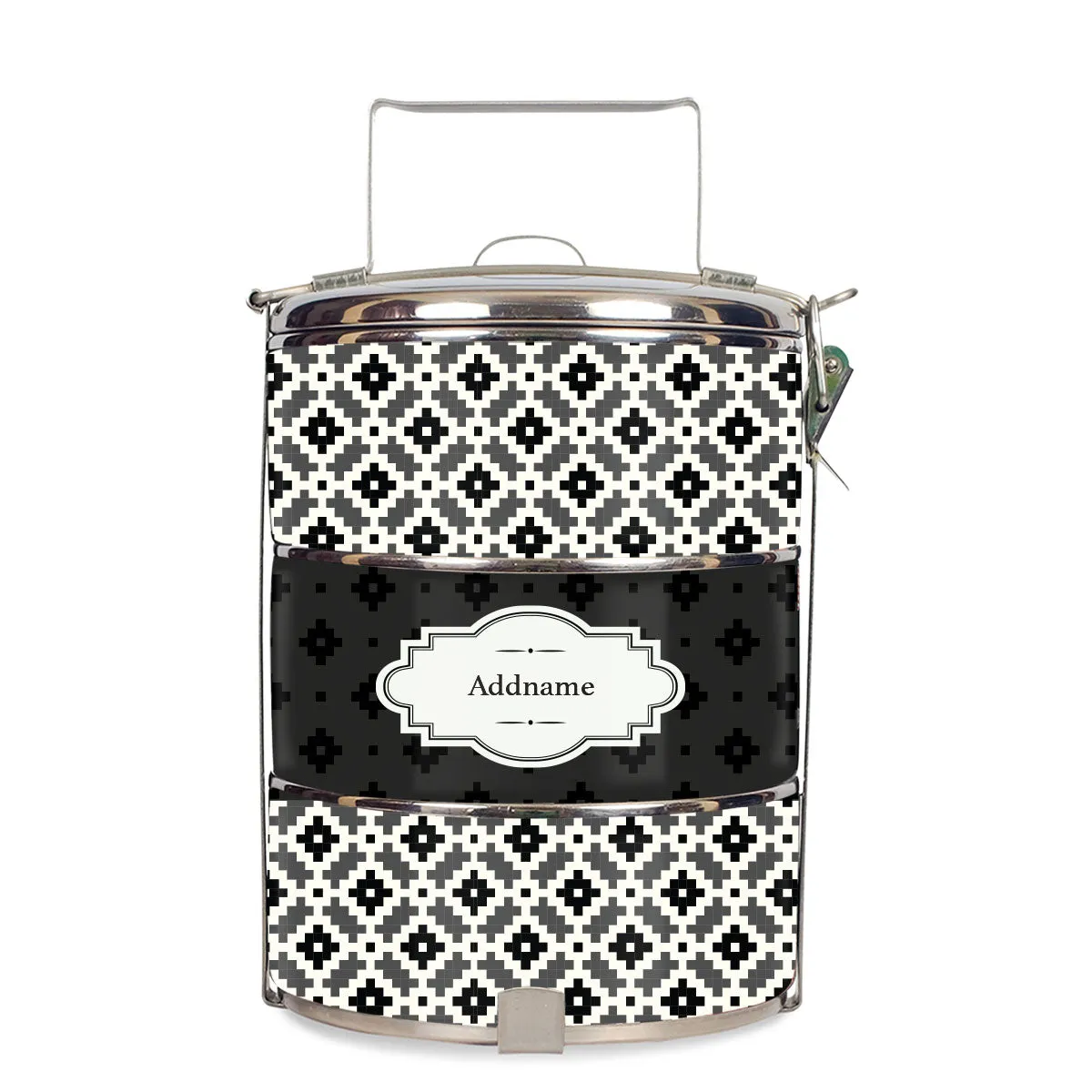 Zellige Moroccan & Mosaic Series 3-Tier Standard Medium 14cm Tiffin Carrier [FREE Custom Add Name]